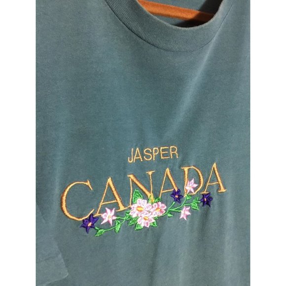 Vintage Single Stitch Jasper Canada Floral Men’s Shirt Dark Green - Picture 3 of 4